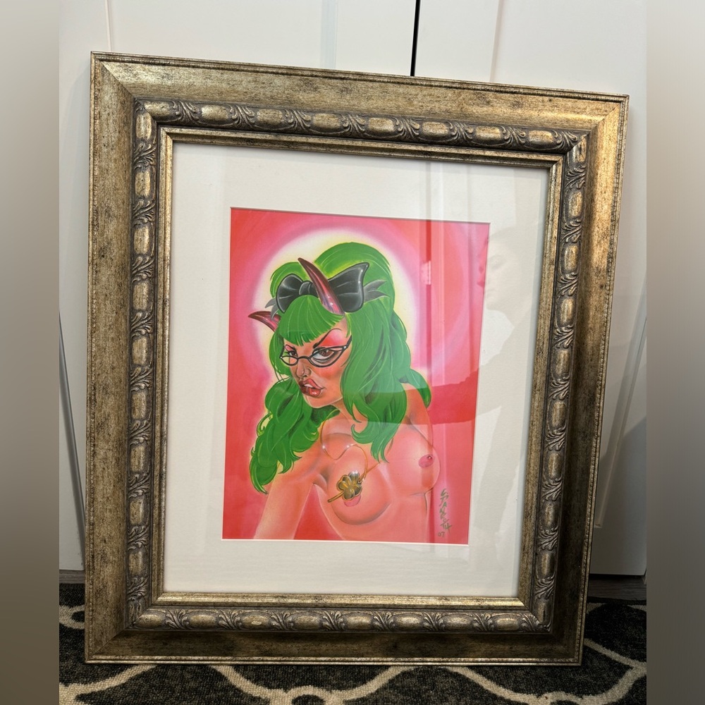 Vibrant Art Print with Ornate Gold Frame